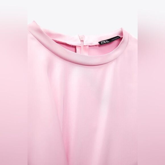 ZARA PINK SATIN MINI DRESS Barbie vibes - Picture 7 of 7